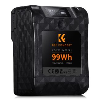   K&F Concept V-Mount akkumulátor, 99Wh, 14.8V, 6700mAH, PD65W, oled kijelző