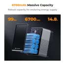 K&F Concept V-Mount Mini Pro akkumulátor, 99Wh, 14.8V, 6700mAH, 100W, BP, D-TAP, TFT kijelző, fekete