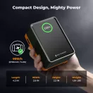 K&F Concept V-Mount Mini Pro akkumulátor, 99Wh, 14.8V, 6700mAH, 100W, BP, D-TAP, TFT kijelző, zöld
