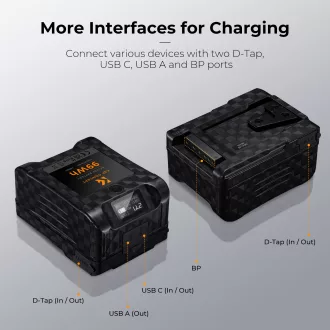   K&F Concept V-Mount akkumulátor, 99Wh, 14.8V, 6700mAH, PD65W, oled kijelző