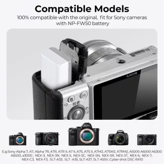   K&F Concep NP-FW50 akkumulátor, 2db, 1100mAh, USB-C csatlakozóval