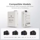 K&F Concept hordozható dupla USB-C akkumulátor LC-E12E töltő + 2db LP-E8 akkumulátor 1250mAh
