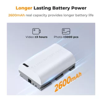   K&F Concept LP-E6NH akkumulátor, 2db, 2250mAh, USB-C csatlakozóval