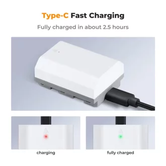   K&F Concept NP-FZ100 akkumulátor, 2db, 2600mAh, USB-C csatlakozóval