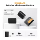 K&F Concept hordozható tripla USB-C akkumulátor BC-QZ1 töltő, LCD + 3db FZ100 akkumulátor 2280mAh