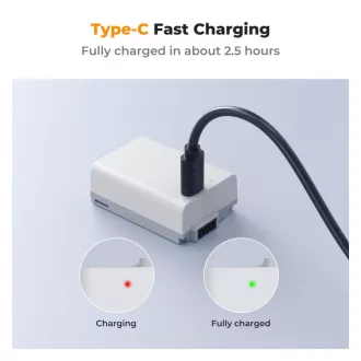   K&F Concept EN-EL25 akkumulátor 1250mAh, USB-C csatlakozóval