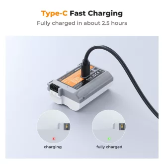   K&F Concept EN-EL15C akkumulátor 2600mAh, USB-C csatlakozóval