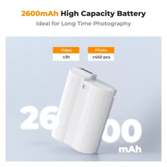   K&F Concept EN-EL15C akkumulátor 2600mAh, USB-C csatlakozóval