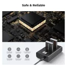 K&F Concept hordozható dupla USB-C akkumulátor CB-2LHE töltő, LCD + 2db NB-13L akkumulátor 1250mAh