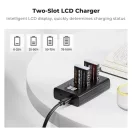 K&F Concept hordozható dupla USB-C akkumulátor CB-2LHE töltő, LCD + 2db NB-13L akkumulátor 1250mAh