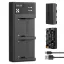 K&F Concept hordozható dupla USB-C akkumulátor NP-F550 töltő + 2db NP-F550 akkumulátor 2600mAh