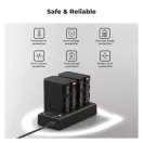 K&F Concept hordozható dupla USB-C akkumulátor NP-F970 töltő + 2db NP-F970 akkumulátor 6600mAh