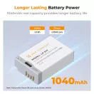 K&F Concept LP-E17 akkumulátor 1040mAh, USB-C csatlakozóval, 2db