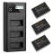 K&F Concept hordozható tripla USB-C akkumulátor LC-E17 töltő, LCD + 3db LP-E17 akkumulátor 1250mAh