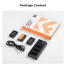 K&F Concept hordozható tripla USB-C akkumulátor LC-E17 töltő, LCD + 3db LP-E17 akkumulátor 1250mAh