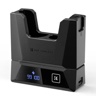   K&F Concept hordozható moduláris dupla töltő, 2db LP-E6NH akkumulátorhoz