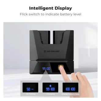   K&F Concept hordozható moduláris dupla töltő, 2db NP-FZ100 akkumulátorhoz