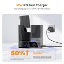 K&F Concept hordozható moduláris dupla töltő, 2db NP-FZ100 akkumulátorhoz