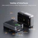 K&F Concept V-Mount Mini Pro akkumulátor, 50Wh, 3400mAh, 65W töltés, D-TAP, BP, DC, TFT kijelző
