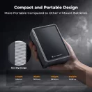K&F Concept V-Mount Mini Pro akkumulátor, 50Wh, 3400mAh, 65W töltés, D-TAP, BP, DC, TFT kijelző