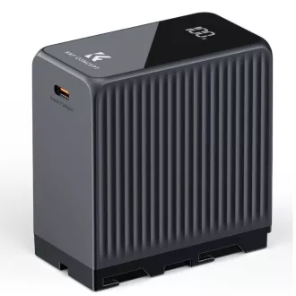   K&F Concept NP-F970 akkumulátor 10500mAh, dupla USB-C I/O, USB-A, érintőkijelző, PD45W, USB