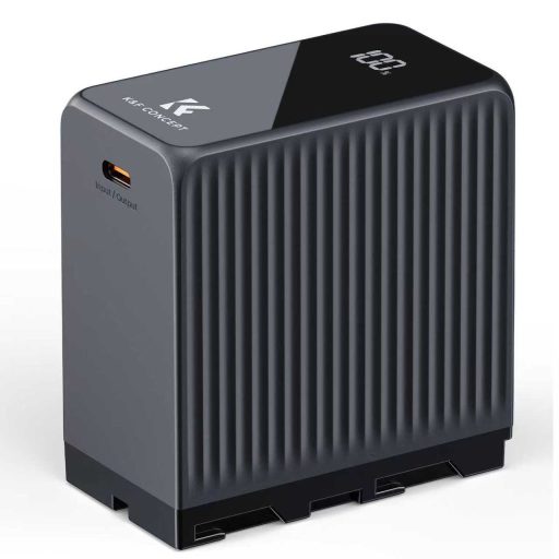 K&F Concept NP-F970 akkumulátor 10500mAh, dupla USB-C I/O, USB-A, érintőkijelző, PD45W, USB