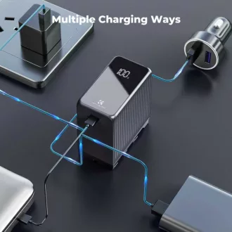   K&F Concept NP-F970 akkumulátor 10500mAh, dupla USB-C I/O, USB-A, érintőkijelző, PD45W, USB