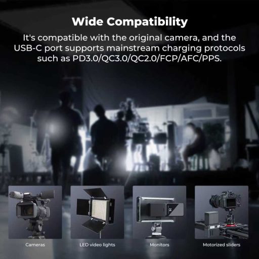 K&F Concept NP-F970 akkumulátor 10500mAh, dupla USB-C I/O, USB-A, érintőkijelző, PD45W, USB