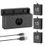 K&F Concept hordozható tripla USB-C akkumulátor töltő, LCD +3db GoPro Hero 13 akkumulátor 2100mAh