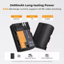 K&F Concept hordozható dupla USB-C akkumulátor LC-E6P töltő, LCD + 2db LP-E6P akkumulátor 2400mAh