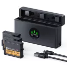 K&F Concept tripla USB-C akkumulátor töltő +3db DJI Osmo 360, Action 5 Pro/4/3 akku 2100mAh