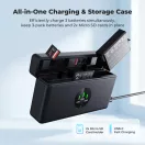 K&F Concept tripla USB-C akkumulátor töltő +3db DJI Osmo 360, Action 5 Pro/4/3 akku 2100mAh