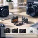 K&F Concept hordozható tripla USB-C akkumulátor NP-BX1 töltő, LCD + 3db NP-BX1 akkumulátor 1240mAh