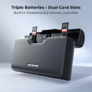 K&F Concept hordozható tripla USB-C akkumulátor NP-BX1 töltő, LCD + 3db NP-BX1 akkumulátor 1240mAh