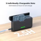K&F Concept hordozható tripla USB-C akkumulátor NP-BX1 töltő, LCD + 3db NP-BX1 akkumulátor 1240mAh