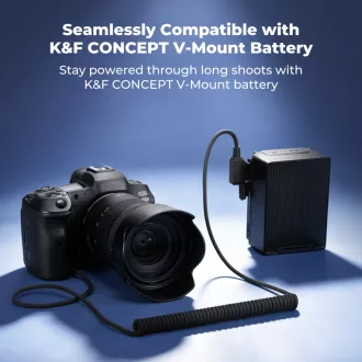   K&F Concept Canon LP-E6P vakakku D-Tap tápkábellel, LP-E6NH/LP-E6N/LP-E6 kompatibilis