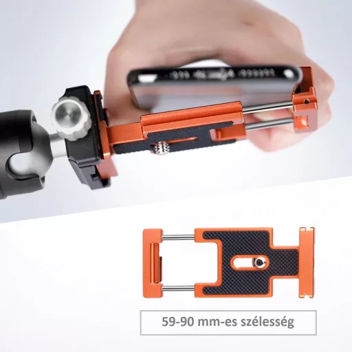 K&F Concept CA02 Arca Swiss alumínium gyors-cseretalp, kamerához, mobiltelefonhoz, narancssárga