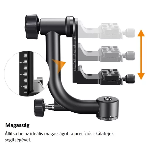 K&F Concept gimbal állványfej, arca swiss, magnézium-alumínium