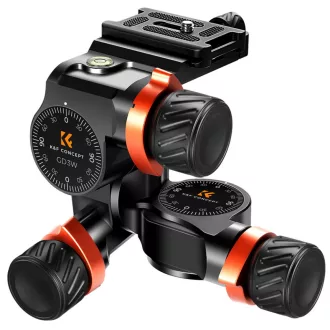   K&F Concept GD3W állvány gömbfej, preciziós beáll, 6kg teherbírás, vízmérték, arca swiss, 3/8"-1/4"