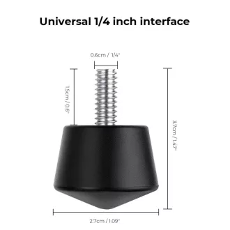   K&F Concept univerzális csúszásgátló gumis állványláb tüske, 1/4"-os menet, 3 darabos szett