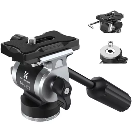 K&F Concept FH-02 Fluid videó állványfej, arca swiss, 3kg teherbírás