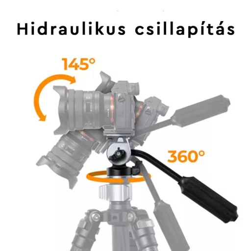 K&F Concept FH-02 Fluid videó állványfej, arca swiss, 3kg teherbírás