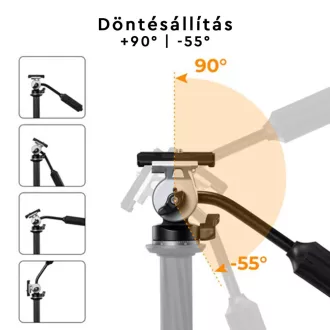   K&F Concept FH-02 Fluid videó állványfej, arca swiss, 3kg teherbírás