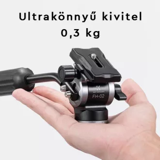   K&F Concept FH-02 Fluid videó állványfej, arca swiss, 3kg teherbírás
