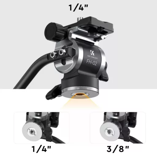 K&F Concept FH-02 Fluid videó állványfej, arca swiss, 3kg teherbírás
