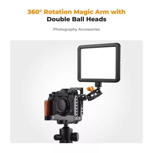 K&F Concept MS-14 magic arm, 360°-os forgás, dupla gömbfej, 5kg teherbírás,
