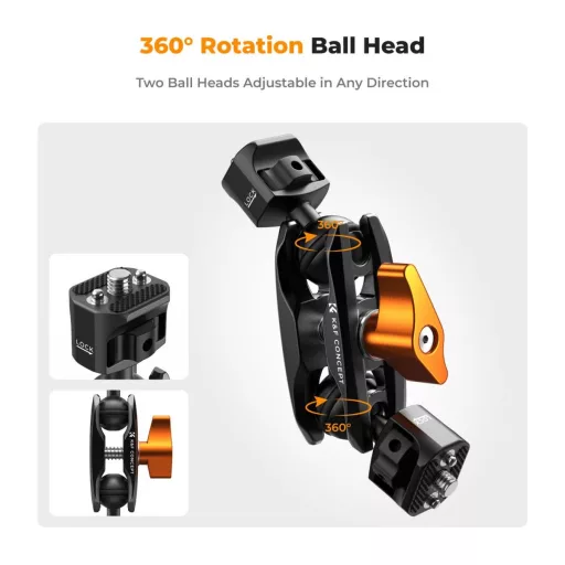 K&F Concept MS-14 magic arm, 360°-os forgás, dupla gömbfej, 5kg teherbírás,