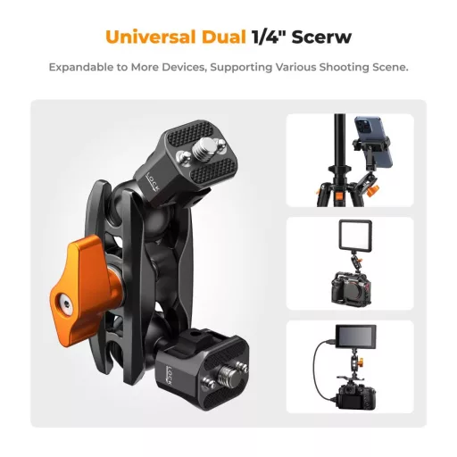 K&F Concept MS-14 magic arm, 360°-os forgás, dupla gömbfej, 5kg teherbírás,