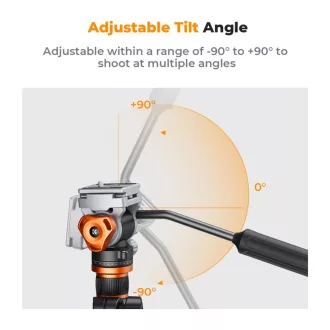   K&F Concept FH-03 Fluid videó állványfej, arca swiss, 5kg teherbírás
