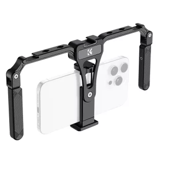   K&F Concept telefon rig, cage, univerzális keret, összecsukható, 3db vakupapucs, állványmenet